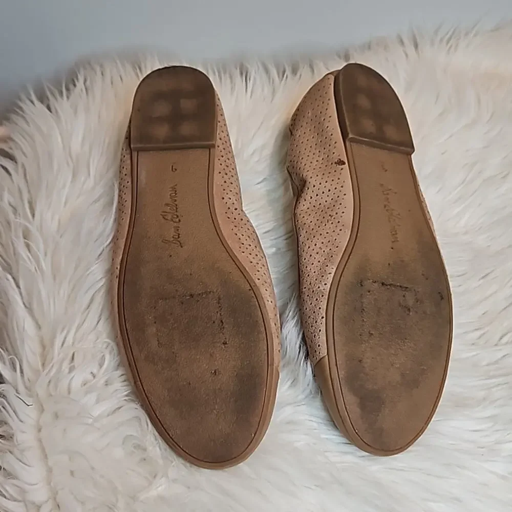 Sam Edelman Falon Perforated Tan Suede Pointed Toe Flats Women’s Size 9